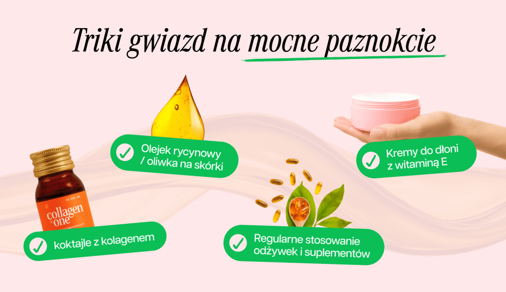 infografika przedstawiająca triki gwiazd na mocne paznokcie