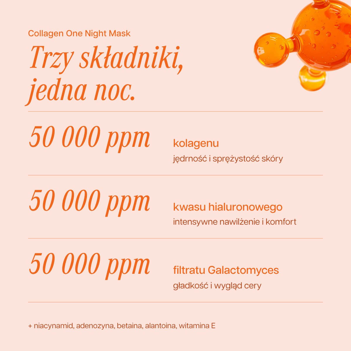 Maska hydrożelowa na twarz Collagen One Night Mask - obrazek 3